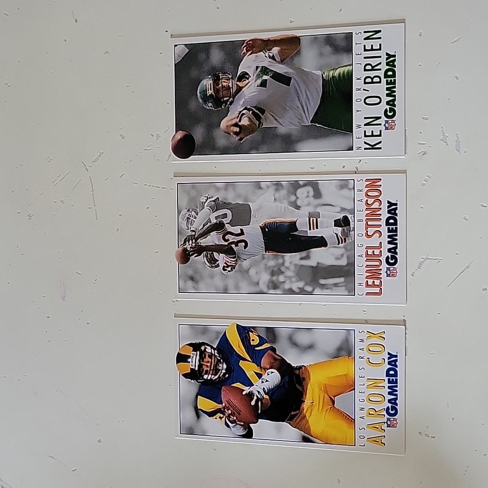 1992 NFL Gameday Aaron Cox , Lemuel Stinson, Ken O'Brien Vintage Cards Rare Set